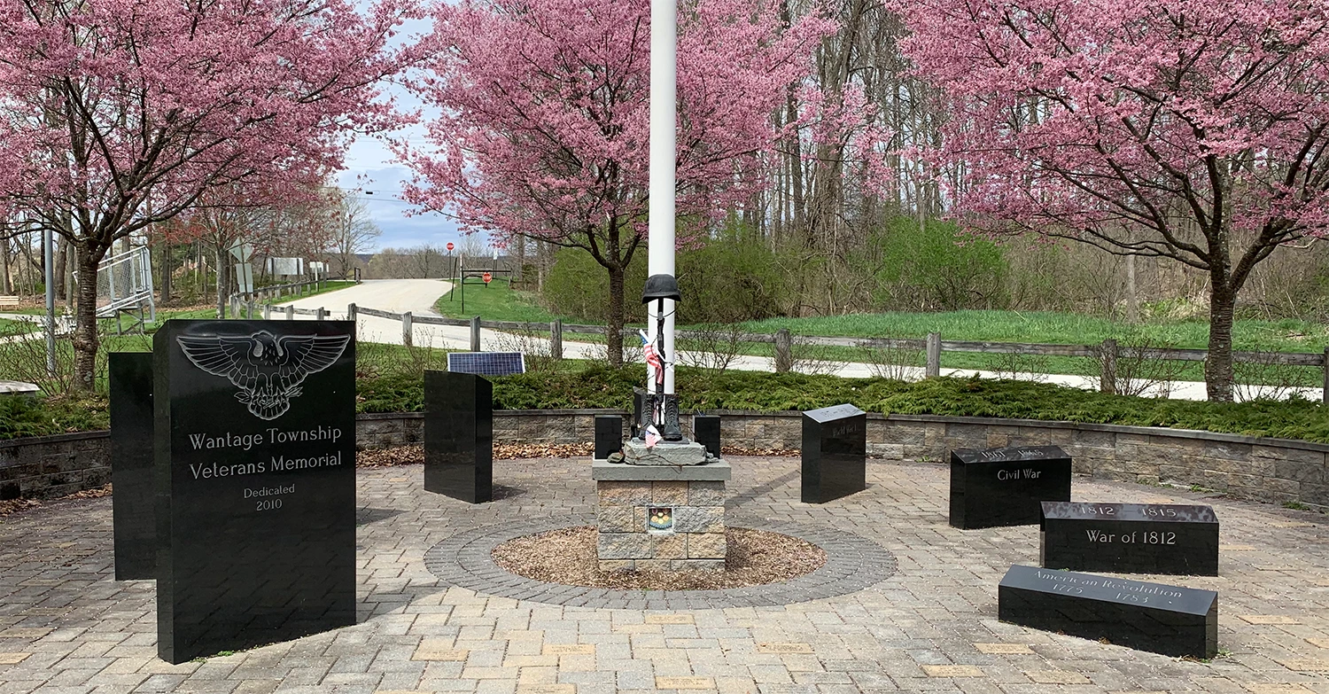 veteran's memorial in spring