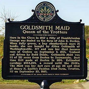 Goldsmith Maid historical marker located at 51 Unionville Rd